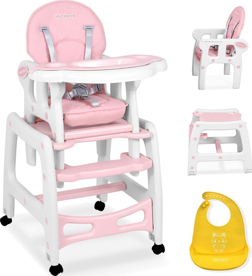Picture of Ricokids Krzeseko do karmienia Sinco 5w1 róowe (7091)
