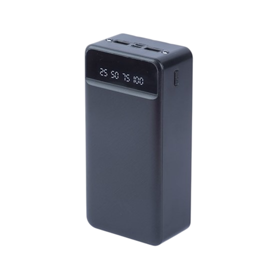 Изображение Riff YM-407S Mega 30000mah Power banks - Lādētājs 2x USB 2.1A Max Izejas / Micro USB + USB-C Ieejas + 3 vadi Black