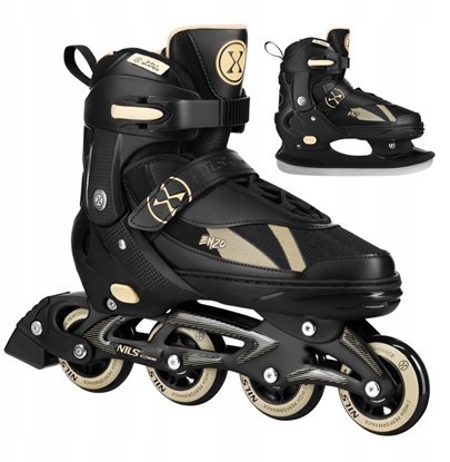 Picture of Rolki Nils Extreme NH382 rekreacyjne regulowane czarno-beowe r. 32-35