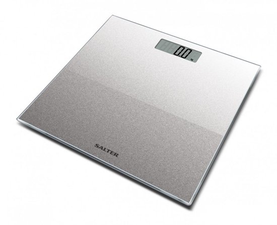 Picture of Salter 9037 SVGL3R Glass Electronic Digital Bathroom Scale - Silver Glitter