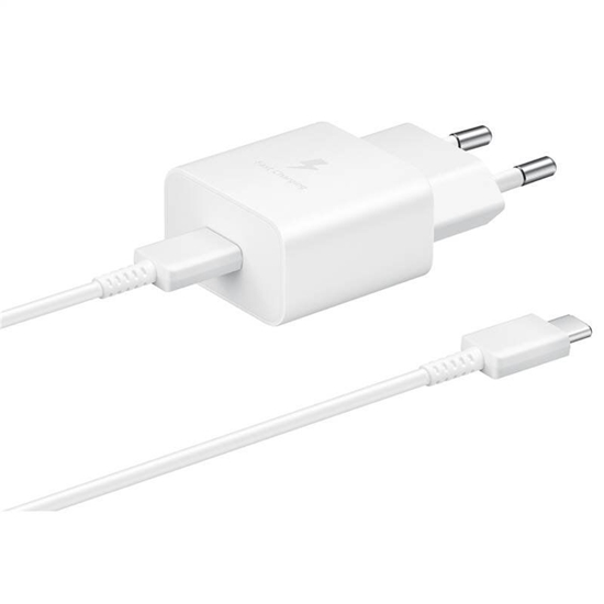 Изображение Samsung - EP-T1510XWE Samsung USB-C 15W Travel Charger + USB-C Data Cable White