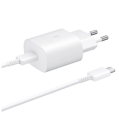 Picture of Samsung EP-TA800EWE + EP-DA705BWE Samsung 25W Travel Charger + USB-C/USB-C Data Cable White (OOB Bulk)