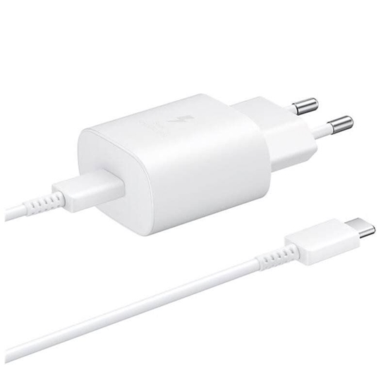 Picture of Samsung EP-TA800EWE + EP-DA705BWE Samsung 25W Travel Charger + USB-C/USB-C Data Cable White (OOB Bulk)
