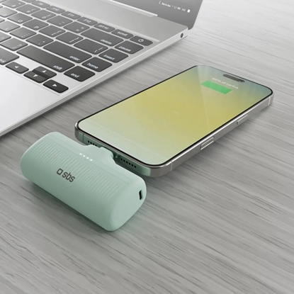 Attēls no SBS EcoPower 5000 mAh 10W z wbudowanym portem USB-C zielony