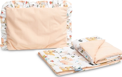 Picture of Sensillo KOMPLET DO WÓZKA VELVET Z FALBANK PIKNIK BRZOSKWINIOWY