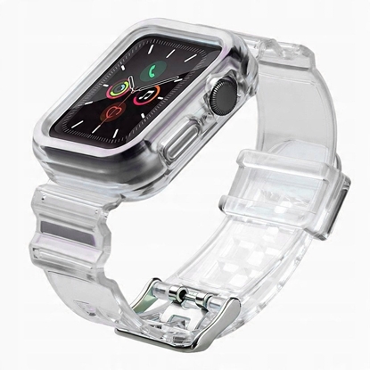 Изображение Silikonowa opaska pasek bransoleta bransoletka etui Strap Light Set do zegarka Apple Watch 42 mm - czarna