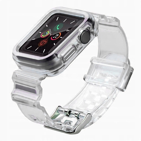 Изображение Silikonowa opaska pasek bransoleta bransoletka etui Strap Light Set do zegarka Apple Watch 42 mm - czarna