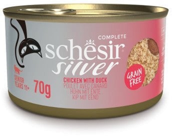 Picture of Silver, karma mokra, dla kota, mus z rozdrobnionym kurczakiem i kaczk, 70 g puszka
