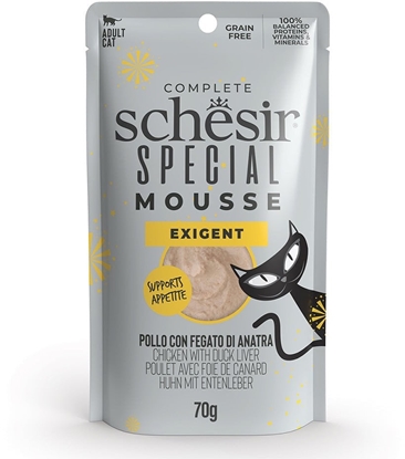 Attēls no Special Mousse Exigent, karma mokra, dla kota, kurczak z wtrbk kacz i jajkiem, 70 g, saszetka
