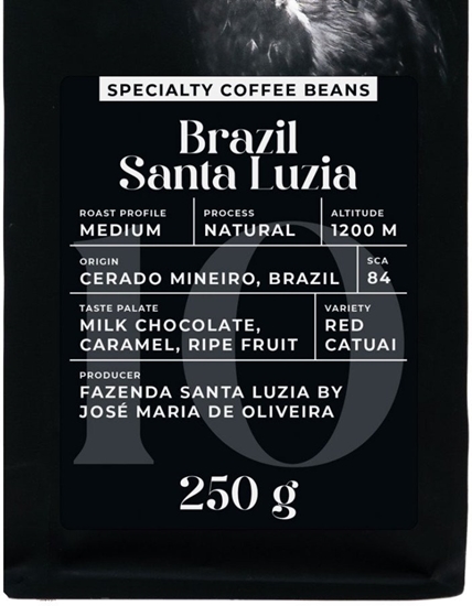 Picture of Specialty coffee beans Black Crow White Pigeon Brazil Santa Luzia, 250 g