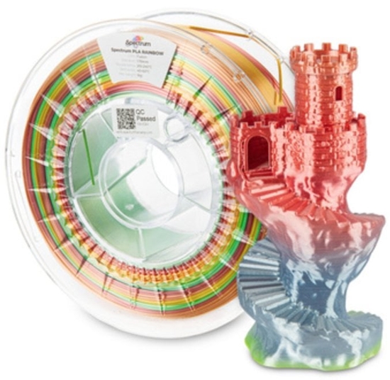 Picture of Spectrum 3D filament, PLA Silk Rainbow, 1,75mm, 1000g, 81016, fusion