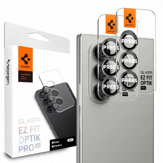 Picture of Spigen Optik Pro HD GLAS.TR EZ Fit Camera Protector 2-Pack - Szko ochronne na obiektyw do Samsung Galaxy Z Fold 7 (2 szt)(Czarny)