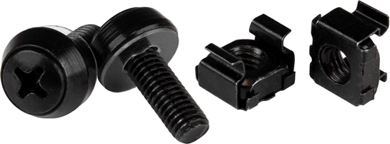 Picture of StarTech Zestaw rubki M6 x 12mm/podkadki/nakrtki - 50kpl. Czarne (CABSCREWM6B)