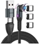 Picture of STATIK 360Pro braided rotating 3 magn. tips USB-C Cable Black 2m