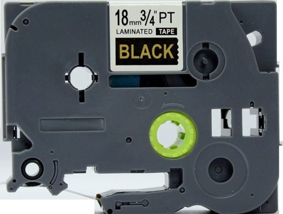 Picture of Strefa Drukarek Tama Brother TZe-344 czarna/zoty nadruk 18mm x 8m zamiennik