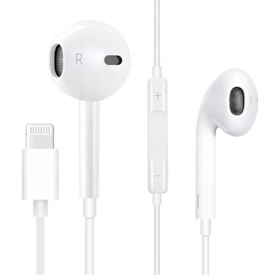 Picture of Suchawki Fiesta FIESTA EARPHONES WITH MIC LIGHTNING SUCHAWKI PRZEWODOWE DOUSZNE Z MIKROFONEM WHITE [45648]