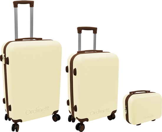 Picture of Suitcase set 3 pcs. 60L (42x25x64cm) + 43L ( 36x23x56cm) + 15L (24x17x33cm) white 8000303316374