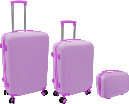 Picture of Suitcase set 3 pcs. 60L (42x25x64cm) + 43L ( 36x23x56cm)+ 15L (24x17x33cm) pink 8000303316367