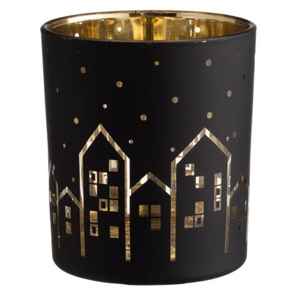 Изображение Svečturis 4Living melns/zelta 10cm