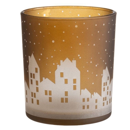 Attēls no Svečturis 4Living stikla, 10cm, brūns