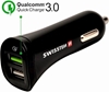 Изображение Swissten Quick Charge 3.0 Car charger 12 / 24V / 2.4A / 18W + Micro USB Cable 1.5m