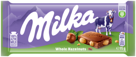 Picture of Šokolādes tāfelīte MILKA Whole Hazelnuts 95g