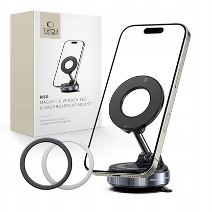 Изображение TECH-PROTECT N60 MAGNETIC MAGSAFE WINDSHIELD & DASHBOARD CAR MOUNT BLACK