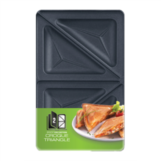 Picture of TEFAL | Triangle toasted sandwich set for Snack Collection | XA800212 | Dimensions (W x L) 13 x 22.5 cm | Black