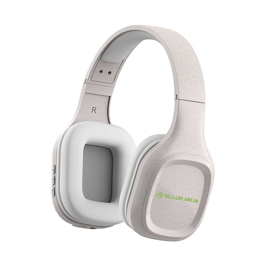 Изображение Tellur Green Bluetooth Over-Ear Headphones Pulse Foldable Cream