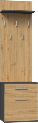 Изображение Topeshop Wieszak, szafka na obuwie, duo, 50x35x180 cm, antracyt, db artisan, mat