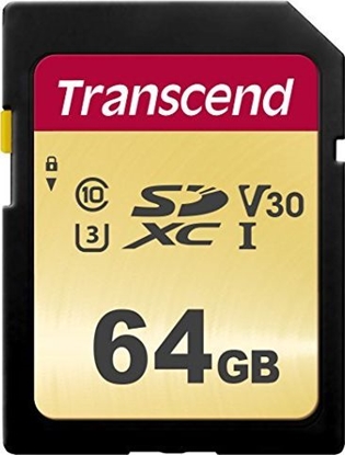 Picture of Transcend SDXC 500S         64GB Class 10 UHS-I U3 V30