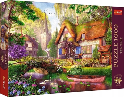 Изображение Trefl Puzzle 1000 elementów Premium Urocza chatka w lesie