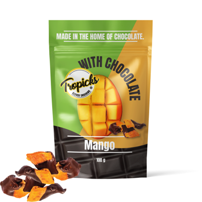 Attēls no Tropicks Dried mango with chocolate 100 g
