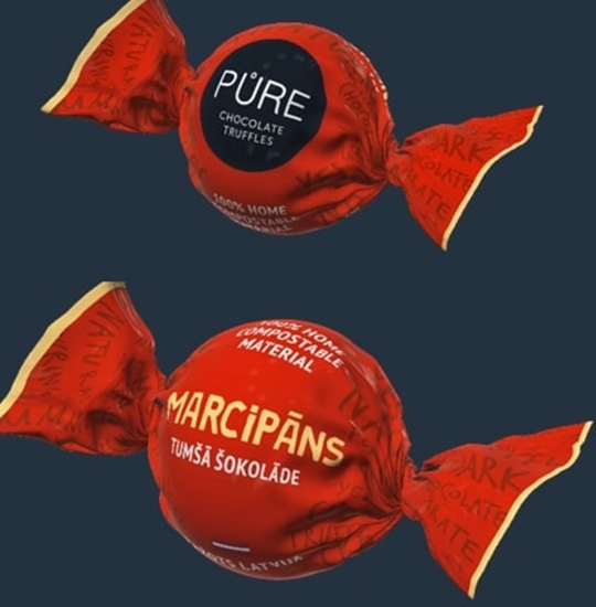 Picture of Tumšās šokolādes trifeles ar marcipāna krēma pildījumu 1kg, PURE