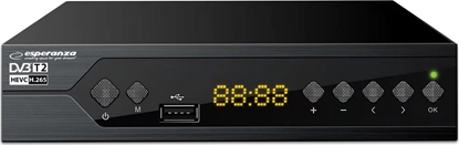 Attēls no Tuner TV Esperanza EV107P Esperanza tuner cyfrowy dvb-t2 h.265/hevc ev107p