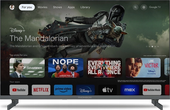 Picture of TV Set|THOMSON|55"|4K/Smart|QLED|3840x2160|Wireless LAN|Bluetooth|Google TV|Dark Grey|55QG4S14
