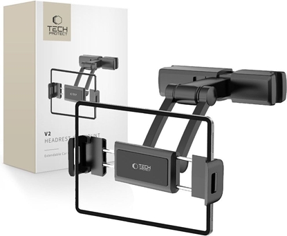 Picture of Uchwyt samochodowy do smartfona tabletu na zagówek V2 - czarny Uchwyt samochodowy do smartfona tabletu na zagówek V2 - czarny