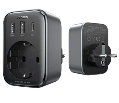 Изображение Ugreen charger 30W (2xUSB/USB C/AC) / adapter EU - EU 13A Ugreen CD314 Black