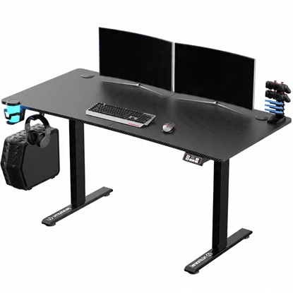 Picture of ULTRADESK Biurko dla gracza LEVEL V2, 140x68cm, 72-117cm, elektycznie regulowany, bez podkadki