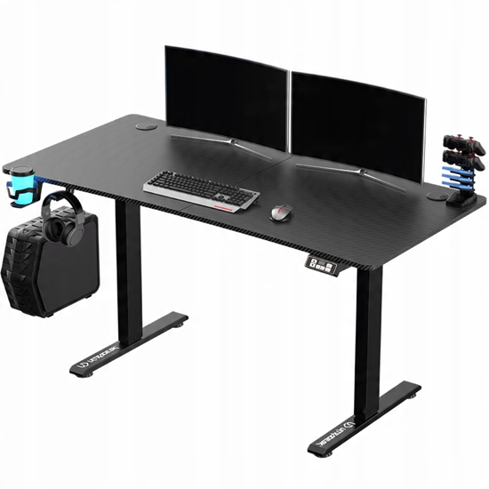 Picture of ULTRADESK Biurko dla gracza LEVEL V2, 140x68cm, 72-117cm, elektycznie regulowany, bez podkadki