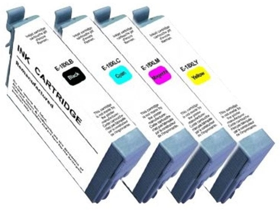 Picture of UPrint Epson E-18XL Black/Color E-18XL-PACK4-UP