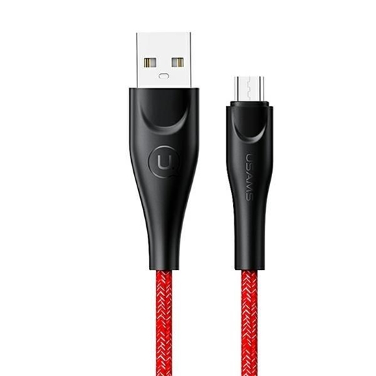 Изображение USAMS Kabel pleciony U41 microUSB 1m 2A czerwony|r