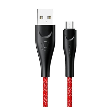 Изображение USAMS Kabel pleciony U41 microUSB 2m 2A czerwony|r