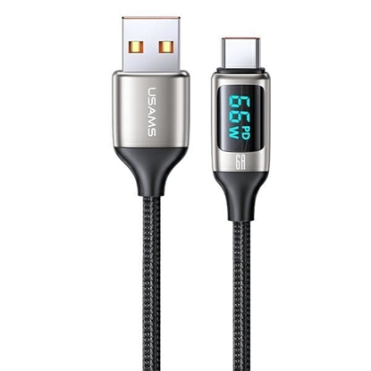 Picture of USAMS Kabel pleciony U78 USB-C 1.2m LED 6A Fast Ch