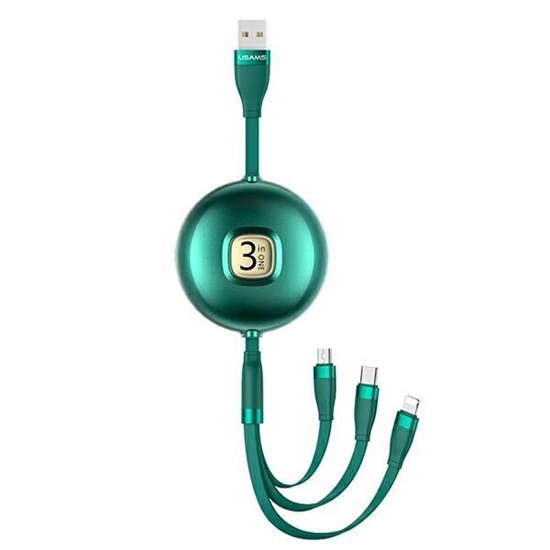 Picture of USAMS Kabel U69 3w1 1m zielony|green (lightning|mi