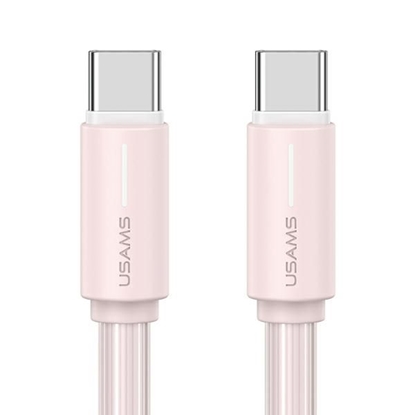 Picture of USAMS Kabel USB-C|USB-C 1m SJ734 różowy|pink YU Se