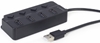 Picture of USB Centrmezgls Gembird USB 2.0 4-port Hub with Switches Black