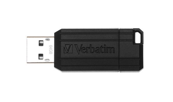 Изображение Verbatim PinStripe - USB Drive 64 GB - Black