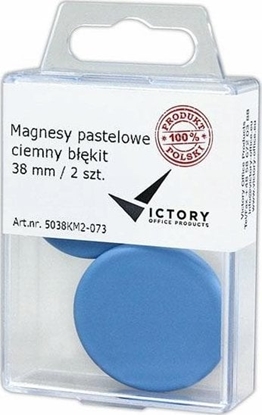 Изображение Victory Office Product MAGNESY VICTORY OFFICE 38MM 2SZT. PASTELOWE CIEMNONIEBIESKIE