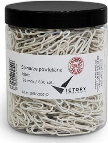 Picture of Victory Office Product SPINACZE BIUROWE VICTORY OFFICE 28MM 800 SZT. OKRGE POWLEKANE BIAE SOIK DUY